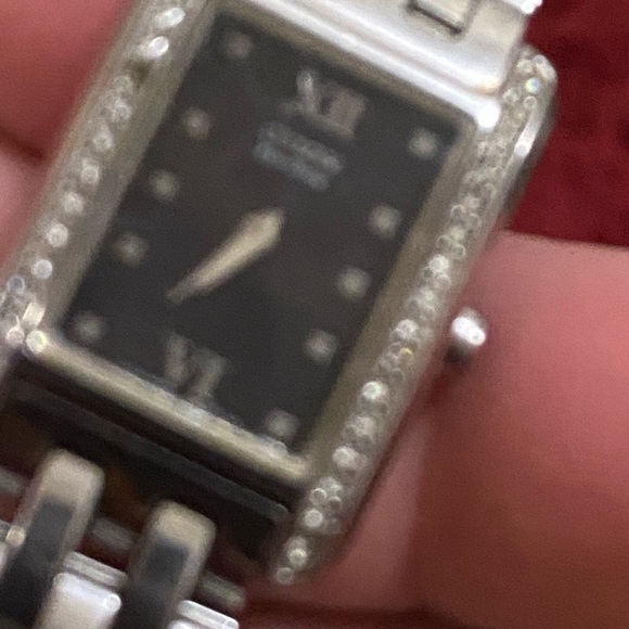 Silver  Citizen Eco Drive Watch with crystalline Accents main image 6
